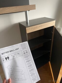 Obývací stěna BITTER grafit/dub sonoma - 4