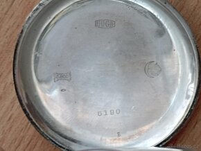 Starožitné stříbrné švýcarské kapesní hodinky "HUGA" - 4