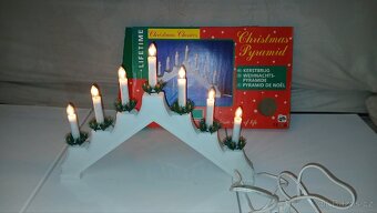 Vánoční dřevěný svícen 7 žárovek + jiný dle fotek - 4