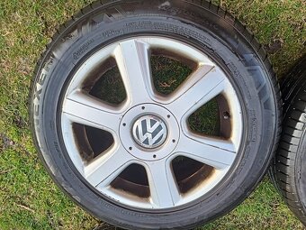 Alu disky na VW originál 5x112,7J x 16H2 + pneu téměř nejeté - 4