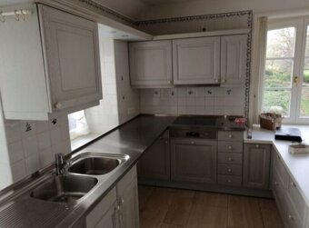 Luxusní bílá venkovská kuchyně se spotřebiči,5786 - 4