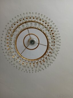 Křišťálový lustr, broušený, retro, 70. léta - 4