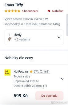 Bluetooth reproduktor Emos Tiffy, šedý - 4