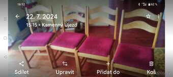 Celodřevěný jídelní stůl s lavící a 4 židlemi - 4