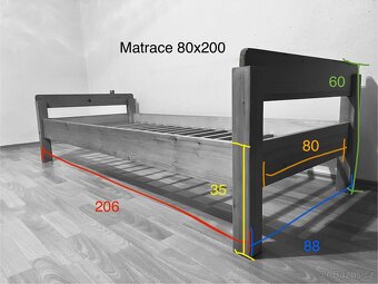 Postel z masivu 80x200 - 4