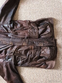 Pánská kožená bunda vel.52 (xxl), jemná kůže, nošená - 4