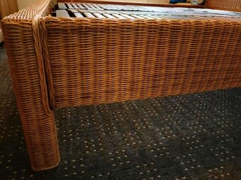 Postel manželská 200x90 cm - ratan, velmi pěkná - 4