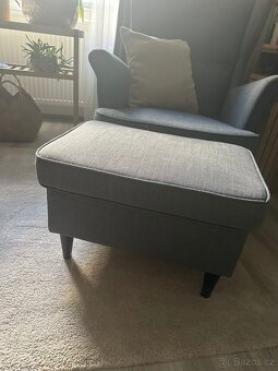 Křeslo “Ušák” IKEA s podnožkou - 4