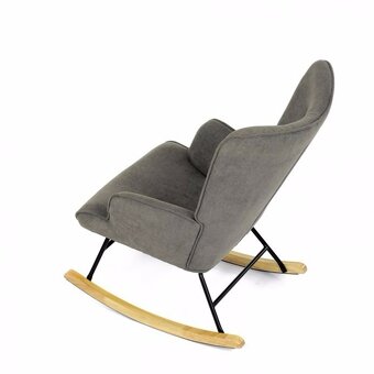 Houpací křeslo 371 zelená, hnědá, růžová látka - 4