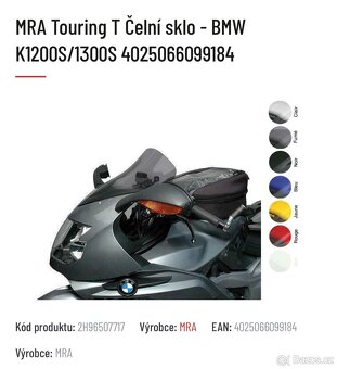 Plexi MRA Touring, černé na BMW K 1300 S - 4