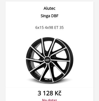 Sada kol 4x98 celoroční pneu - 4