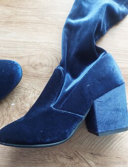 Vel. 38 Solediva modré sametové kozačky - 4