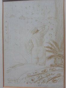 Dvě litografie Max Švabinský, Ráno a Dívka s paraplíčkem - 4
