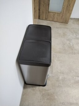 Nerezový nášlapný odpadkový koš na tříděný odpad TORO 60l - 4