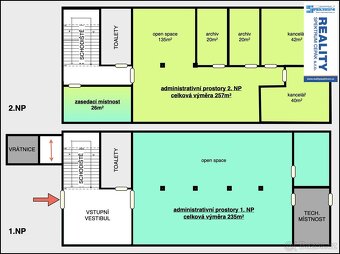 Pronájem kanceláří s parkováním, 235 a 257m2 - Lišov, Hůreck - 4