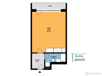 Pronájem nového bytu 1+kk s balkonem, ca 48 m 2,  LBC - 4