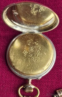 Stříbrné dvouplášťové kapesní hodinky - 4