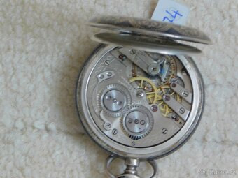 Celostříbrné tulou zdobené tříplášťové raritní kapesní hodin - 4