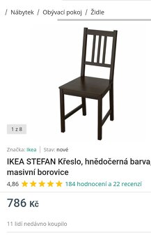 2 x jídelní židle ikea Stefan - 4