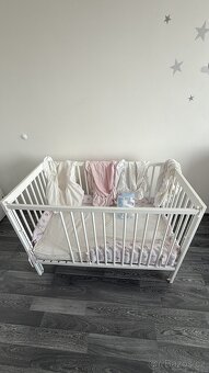 Postýlka Scarlett - buk - bílá 120 x 60 cm + vybavení - 4