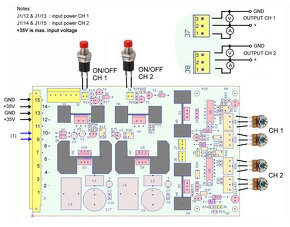 deska dvojitého laboratorního zdroje 0...30V /2x 3A - 4