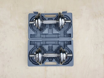 Jednoručky činky 2x10kg CHROM + KUFR - 4