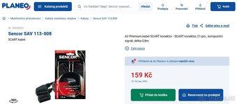 593 - SCART kabel SENCOR Premium 0,8m - NOVÝ - 4