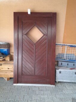 Vchodové venkovni dveře masivní dubové - 4