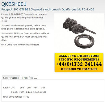 Převodovka BE Quaife gear kit + Quaife LSD + poloosy - 4