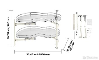 Dvoupatrový výsuvný organizér do slepého rohu, levé otvírání - 4