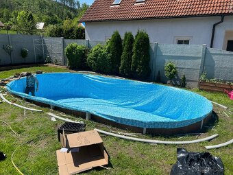 Prodám zapuštěný krytý venkovní bazén Azuro 7,3 x 3,7 m - 4