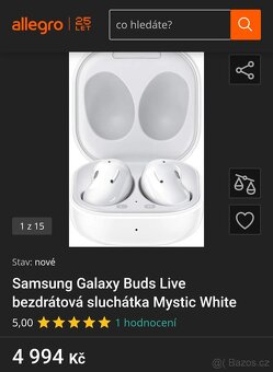 Bezdrátová Bluetooth sluchátka Samsung Buds Live - 4
