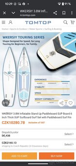 WKERSIY 3,8M Nafukovací paddleboard - 4