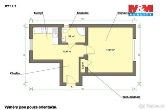 Pronájem bytu 1+1, 34 m², Horní Dvory, Cheb - 4