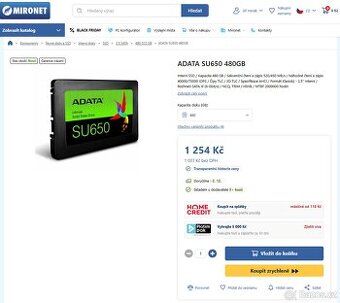 Nové SSD ADATA SU650 480GB - 4