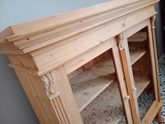 Stará, prosklená skříňka, vršek, vitrína - 4