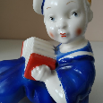 Stará porcelánová soška malého harmonikáře-značená Czechoslo - 4