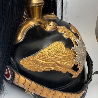 Slavnostní helma, přilba Pickelhaube pruská vojenská - 4