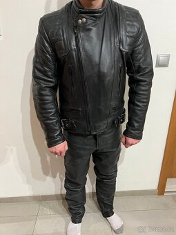 Kožený křivák a kalhoty na motorku - 4
