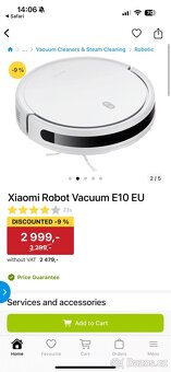 Robotický vysavač s mopem Xiaomi Robot Vacuum E10 bílá - 4