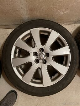 4x Al kola TOYOTA 5x100 + letní pneu Pirelli 215/50/17 - 4