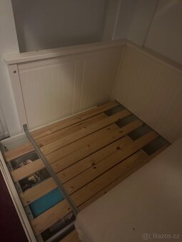 Dvoupatrová domečková dřevěná postel , 80x 200, 3 osoby - 4