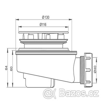 Vaničkový sifon Roth 90 mm snížený - nový - 4