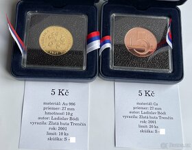 Au, Ag, Cu, Ms ZKUŠEBNÍ ODRÁŽEK - 5Kč 1937 / 2001-TOP - 4