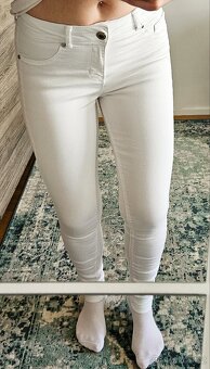 Dámské bílé skinny džíny, velikost S - 4