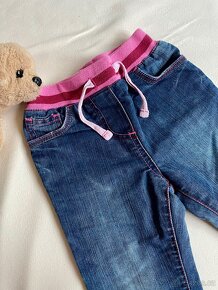 Dívčí zateplené podzimní/zimní džíny vel. 92 - 4