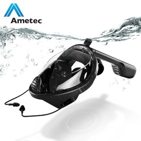 Nová celoobličejová potápěcí maska Ametec - černá - 4
