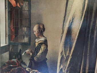 Jan Vermeer - Dívka čtoucí dopis, gigantický obraz - SLEVA - 4