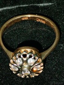 Zlaty damsky prsten Diamanty Punc 0,585 Rozmer 51 - 4