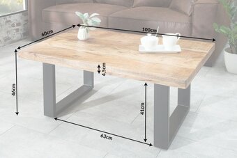 KONFERENČNÍ STOLEK IRON CRAFT 100 CM MASIV MANGO - 4